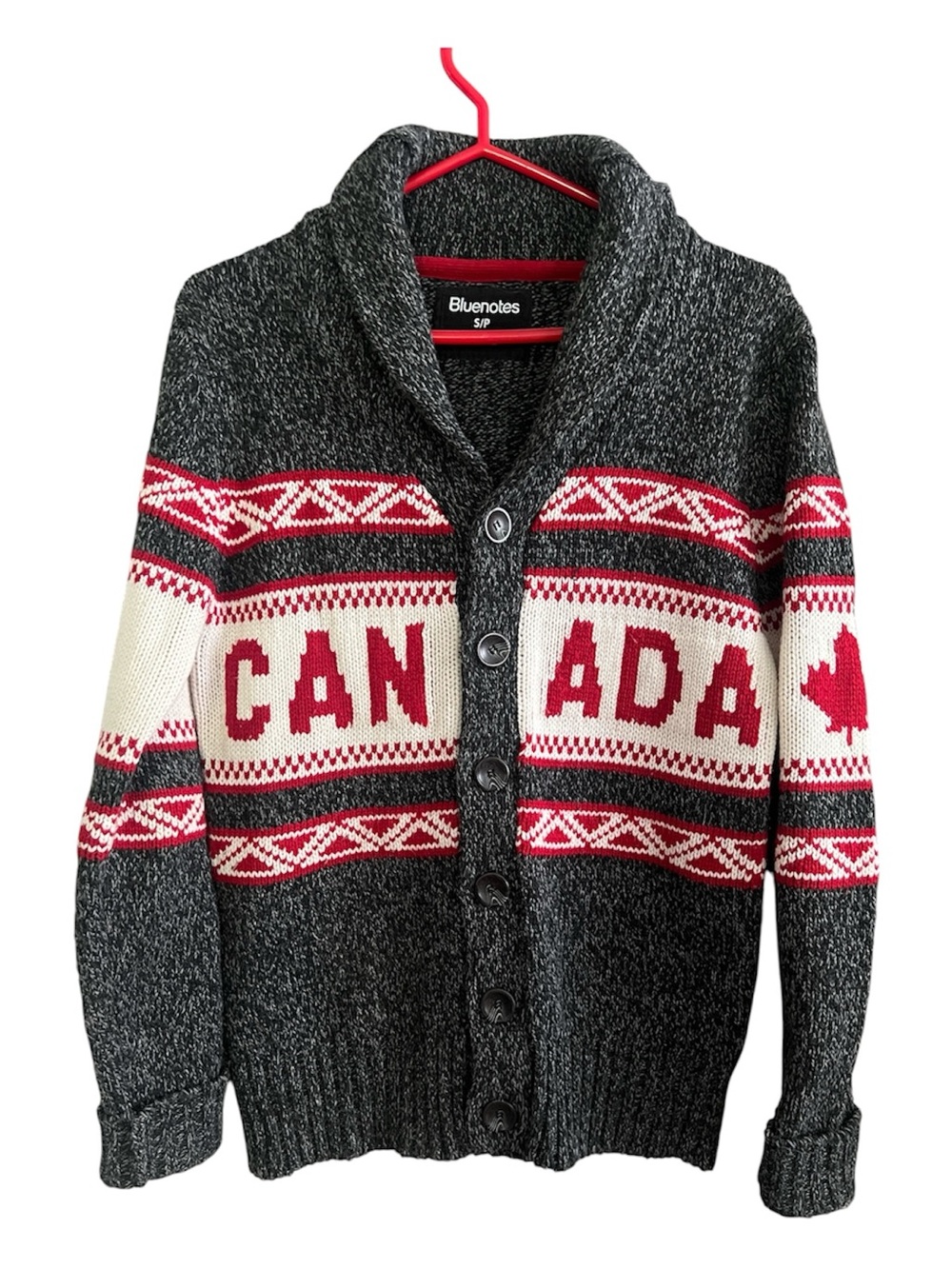 Bluenotes Cardigan Sweater Canada Womens Size Small Gray Black Heathered